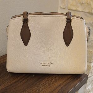 Kate Spade Cream and Brown Satchel